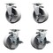 Service Caster 5'' Semi Steel Cast Iron Swivel Caster Set with Bronze Bearings 2 Brakes, 4PK SCC-20S520-SSBZ-2-TLB-2 - alternate 1